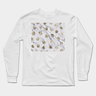 Golden dots on marble Long Sleeve T-Shirt